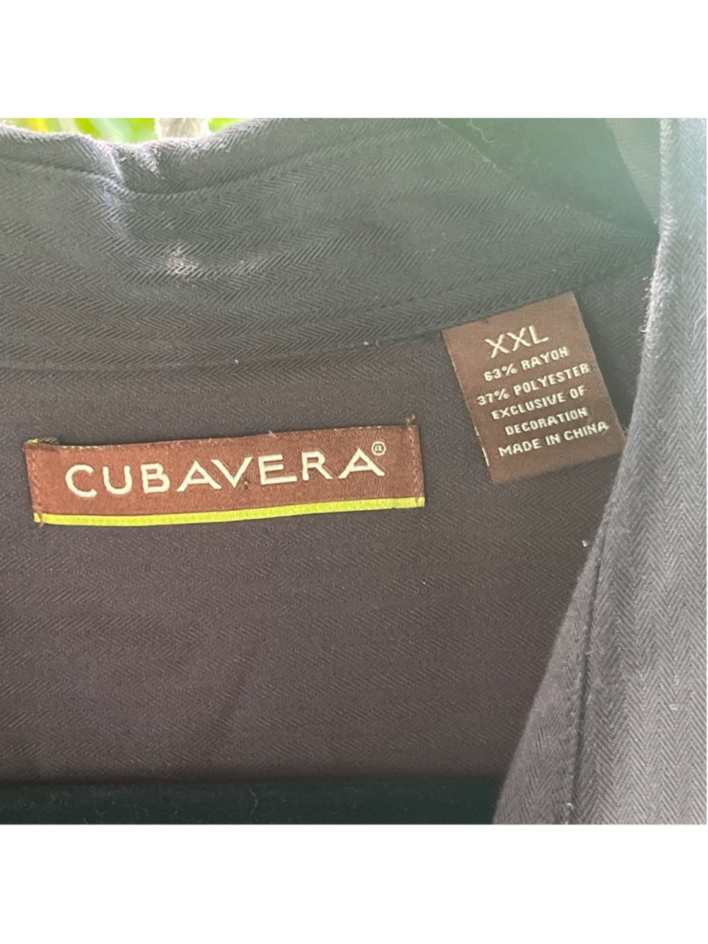 Men's CUBAVERA Casual Button Down Shirt XXL Black Brown Great used condition - Picture 3 of 10